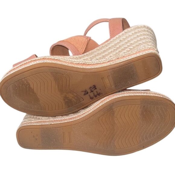 Toms Madelyn Sandy Beige Canvas Braided Espadrille Wedge Sandals Size 7 - Picture 5 of 13